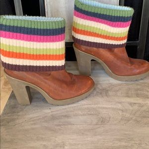 Coach striped Laurette booties size 8